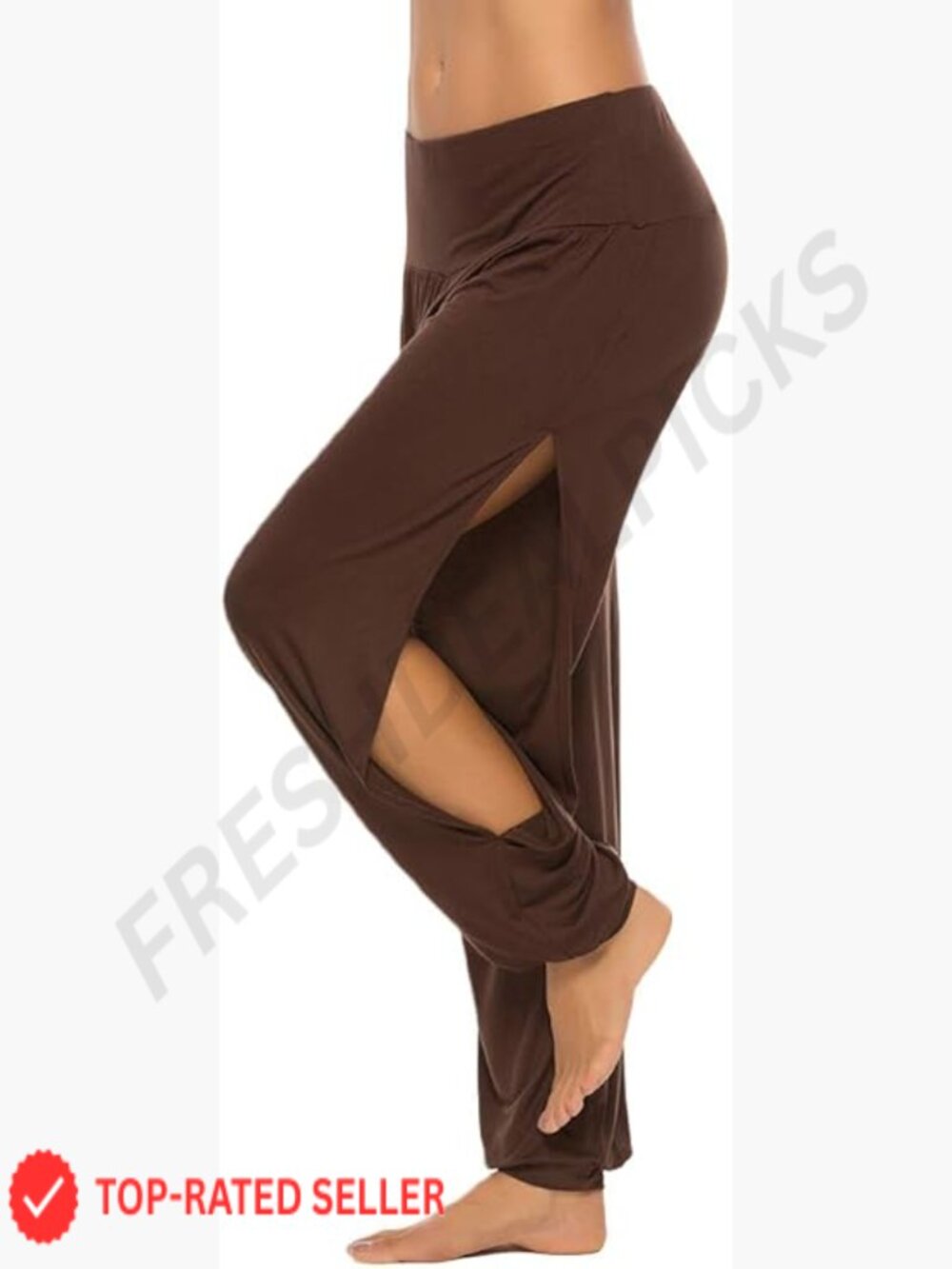 Harem Yoga Pants Side Slit Sport Workout Sweatpants High Rise